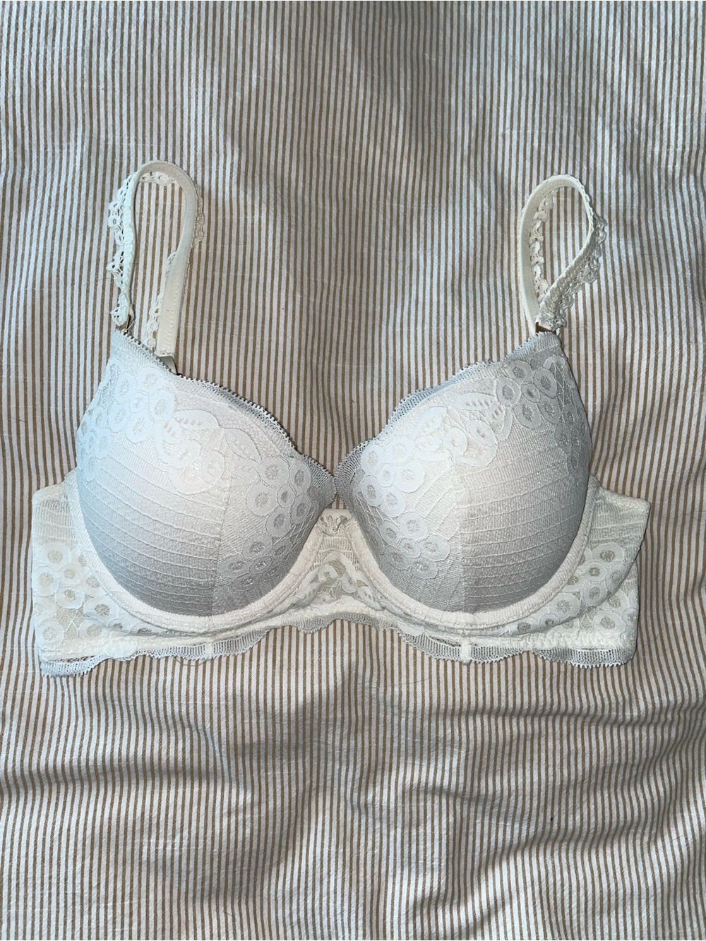 Aerie 34C Ivory Adjustable Push Up Bra